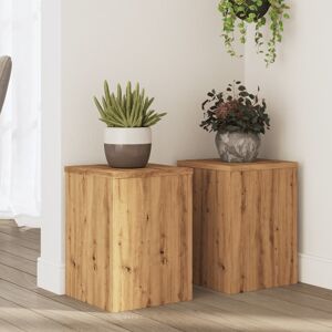 vidaXL Plantestativer 2 stk artisan eik 25x25x35 cm konstruert tre