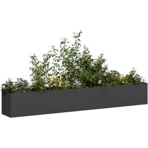 vidaXL Plantekasse svart 280x40x40 cm kaldvalset stål