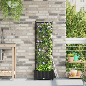 vidaXL Hagepotte med gitter Svart 40x40x125.5 cm