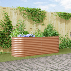 vidaXL Brun Hevet Hagebed - Treutseende 240x80x81 cm Stål