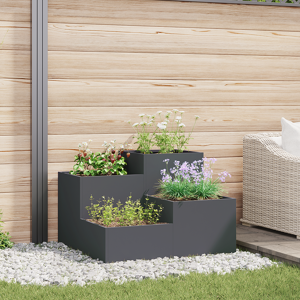 vidaXL Hageplantkasse 100x100x60 cm Antrasitt Stål