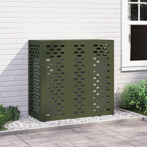 vidaXL Airconditiondeksel - Oliven grønn, 110x50x105 cm, Stål