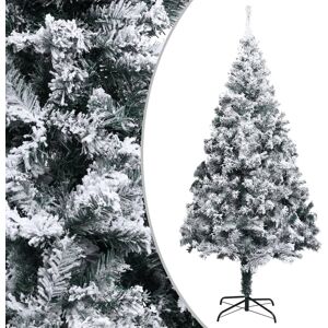 vidaXL Kunstig juletre med flokket snø grønn 300 cm PVC