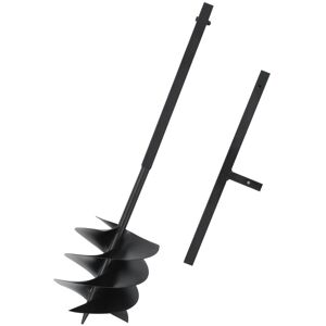 vidaXL Jordbor med håndtak 250 mm stål svart