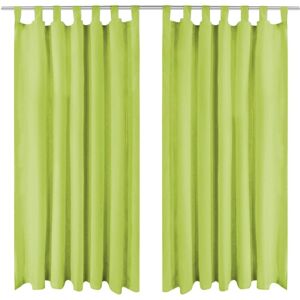 vidaXL Mikrosateng gardiner med hemper 2 stk 140x175 cm grønn