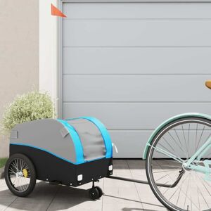 vidaXL Sykkelvogn svart og blå 30 kg jern