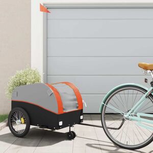 vidaXL Sykkelvogn svart og oransje 45 kg jern