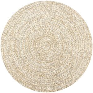 vidaXL Håndlaget teppe jute hvit og naturlig 90 cm