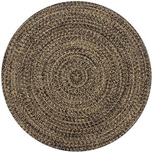 vidaXL Håndlaget teppe jute svart og naturlig 90 cm