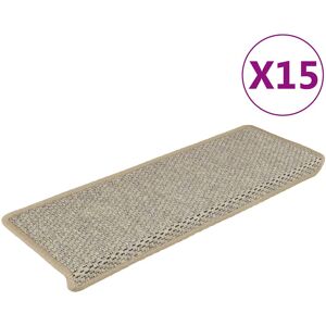 vidaXL Selvklebende trappematter sisal 15 stk 65x21x4 cm grønn