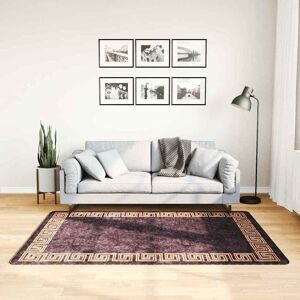 vidaXL Vaskbart teppe 120x180 cm svart og gull sklisikker