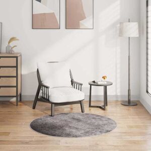 vidaXL Vaskbart teppe φ120 cm grå sklisikker