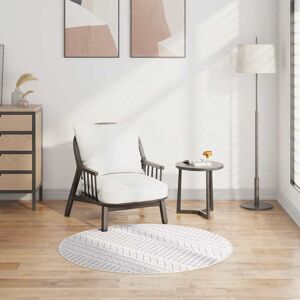 vidaXL Vaskbart teppe φ120 cm sklisikker svart og hvit