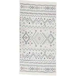 vidaXL Teppe beige og blå 120x180 cm bomull