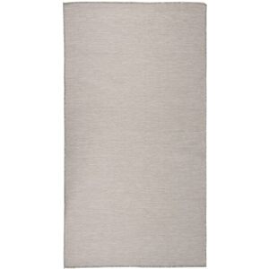 vidaXL Utendørs flatvevd teppe 80x150 cm gråbrun