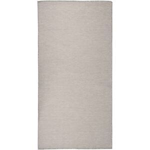 vidaXL Utendørs flatvevd teppe 100x200 cm gråbrun