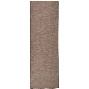 vidaXL Utendørs flatvevd teppe 80x250 cm brun