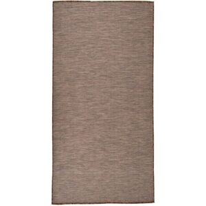 vidaXL Utendørs flatvevd teppe 100x200 cm brun