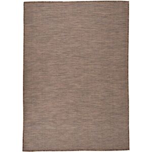 vidaXL Utendørs flatvevd teppe 160x230 cm brun