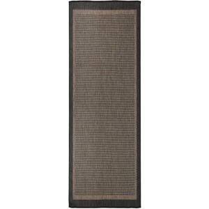 vidaXL Utendørs flatvevd teppe 80x250 cm mørkebrun