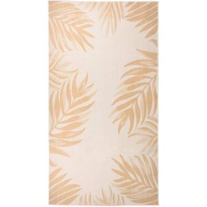 vidaXL Utendørs flatvevd teppe 80x150 cm bladmønster