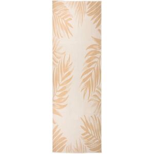 vidaXL Utendørs flatvevd teppe 80x250 cm bladmønster