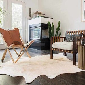 vidaXL Teppe ekte kuskinn beige 180x220 cm