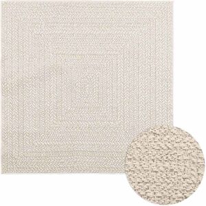 vidaXL Teppe ZIZUR kremhvit 120x120cm jute-utseende innendørs&utendørs