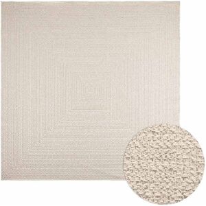 vidaXL Teppe ZIZUR kremhvit 240x240cm jute-utseende innendørs&utendørs