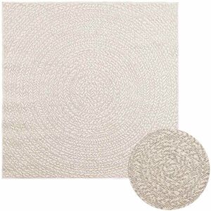 vidaXL Teppe ZIZUR kremhvit 120x120cm jute-utseende innendørs&utendørs