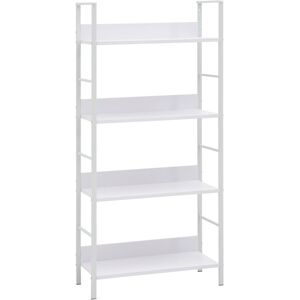 vidaXL Bokhylle 4 lag hvit 60x27,6x124,5 cm konstruert tre