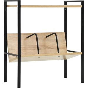 vidaXL Bokhylle 2 lag svart og eik 52x28x59 cm konstruert tre