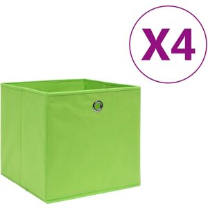 vidaXL Oppbevaringsbokser 4 stk uvevd stoff 28x28x28 cm grønn
