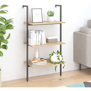 vidaXL Stigehyller 3 etasjer lysebrun og svart 64x35x120,5 cm