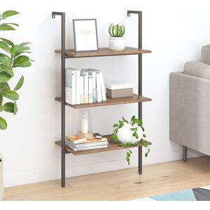 vidaXL Stigehyller 3 etasjer mørkebrun og svart 64x35x120,5 cm