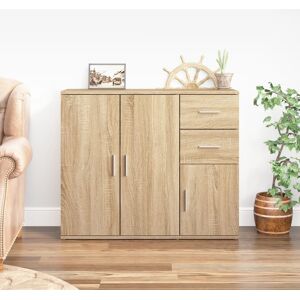 vidaXL Skjenk sonoma eik 91x29,5x75 cm konstruert tre