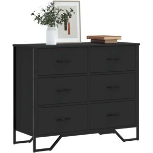 vidaXL Kommode svart 91x35,5x74,5 cm konstruert tre