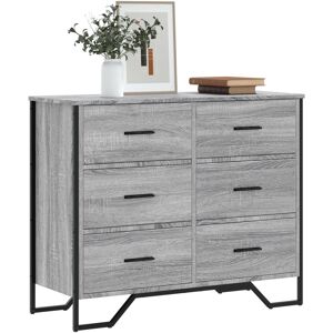 vidaXL Kommode grå sonoma 91x35,5x74,5 cm konstruert tre