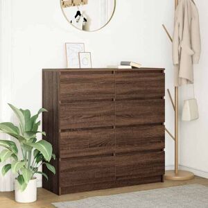 vidaXL Skjenk brun eik 100x35x99 cm konstruert tre