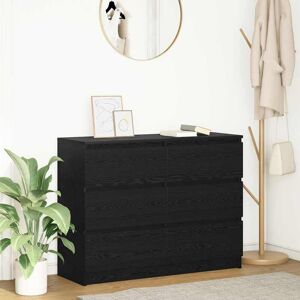 vidaXL Skjenk svart eik 100x35x76 cm konstruert tre