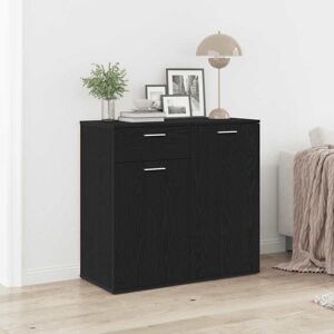 vidaXL Skjenk svart eik 80x36x75 cm konstruert tre