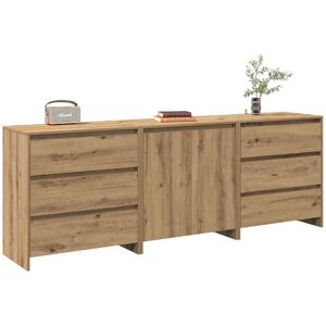 vidaXL Skjenker 3 stk artisan eik konstruert tre