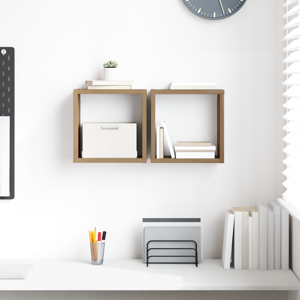 vidaXL Vegghyller Eik MDF 26 x 15 x 26 cm Veggmontering Vegghylle