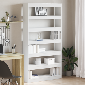vidaXL Hvit Bokhylle Hvit Konstruert tre 100 x 30 x 198 cm Hyller