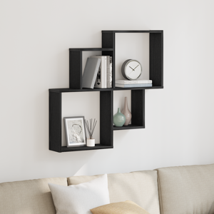 vidaXL Veggskap i svart eik 80x15x78,5 cm av konstruert tre