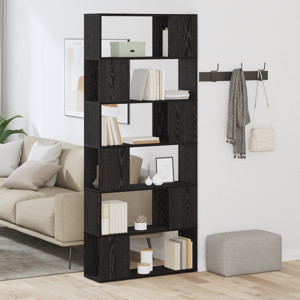 vidaXL Bokhylle Svart Eik 80x24x186 cm Konstruert Tre