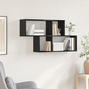 vidaXL Vegghylle Svart Eik 100x20x53 cm Ingeniørtre