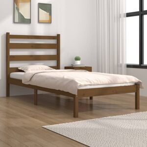 vidaXL Sengeramme honningbrun heltre furu 100x200 cm