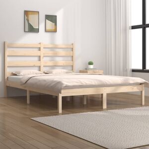 vidaXL Sengeramme heltre furu 200x200 cm