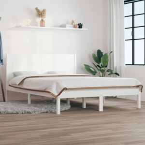 vidaXL Sengeramme uten madrass hvit 140x200 cm heltre furu